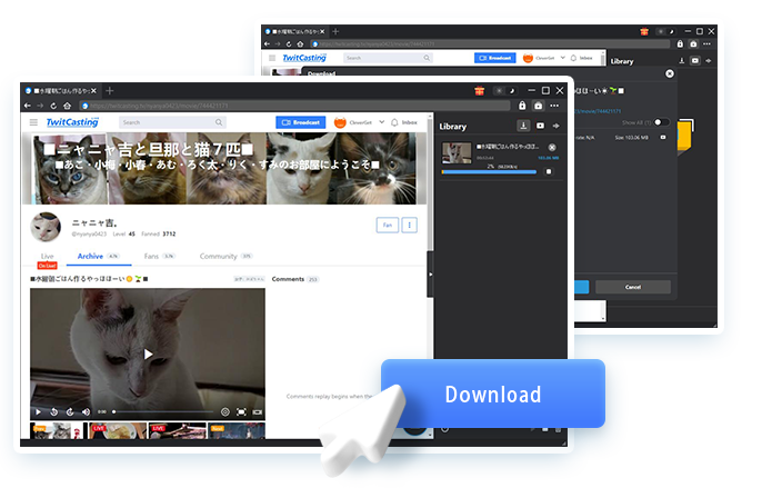 TwitCasting Downloader Step3
