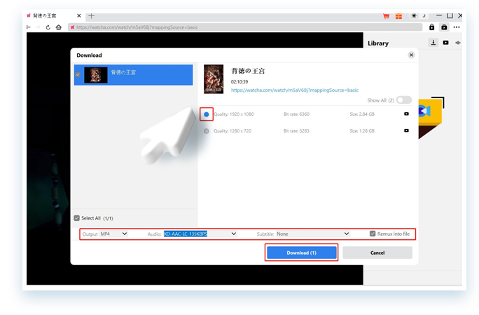 WATCHA Downloader Step3