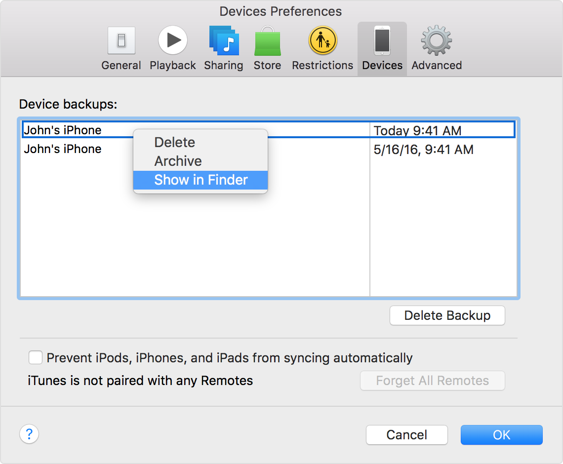 Iphone Backup Mac os