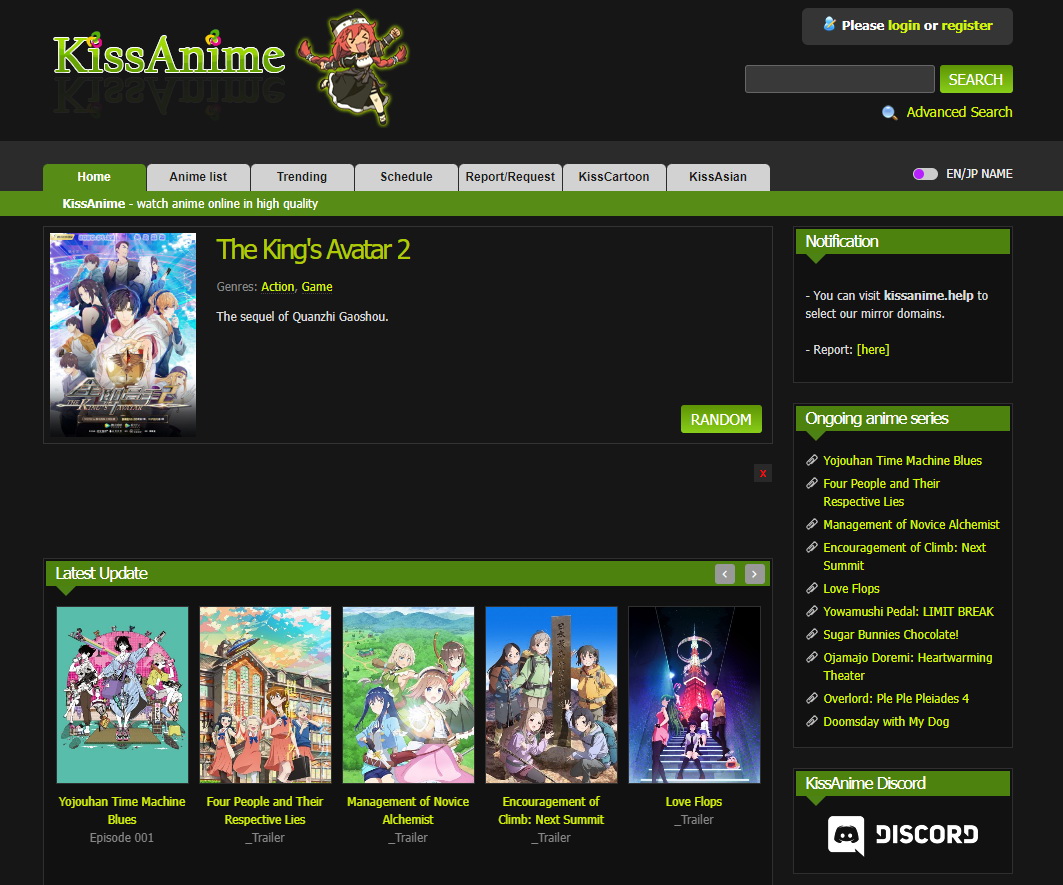 KissAnime: An Anime Streaming Website